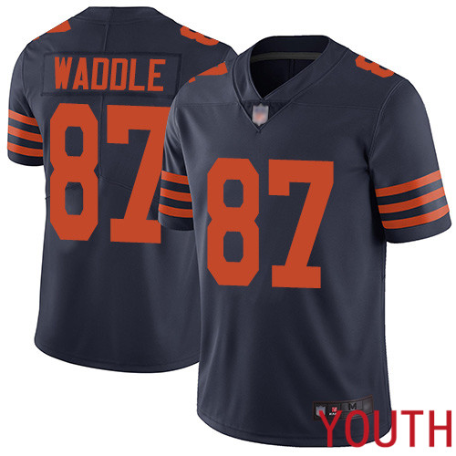 Chicago Bears Limited Navy Blue Youth Tom Waddle Jersey NFL Football #87 Rush Vapor Untouchable